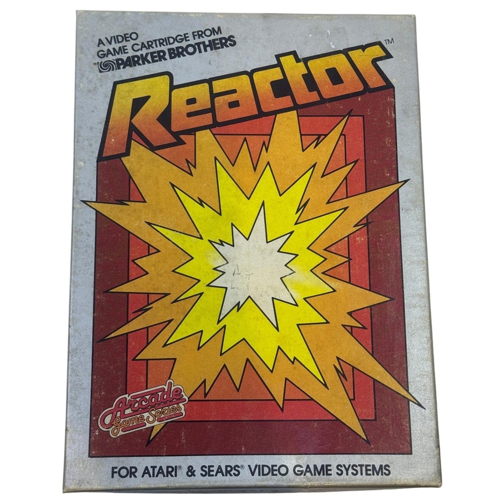 Parker Brothers Reactor Atari 2600 Sears Video Game System Cartridge Box Manual